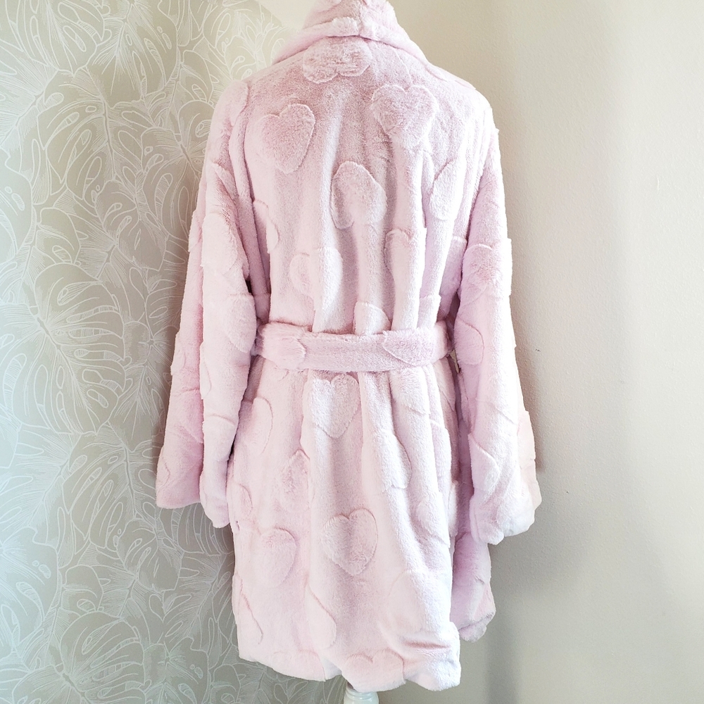 PINK Victoria's Secret Cozy Robe Hearts Print NEW Size XL/XXL - Picture 7 of 12